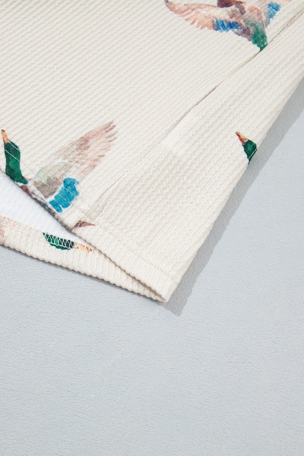 Duck Ribbed Top Western Colorblock Long Sleeve