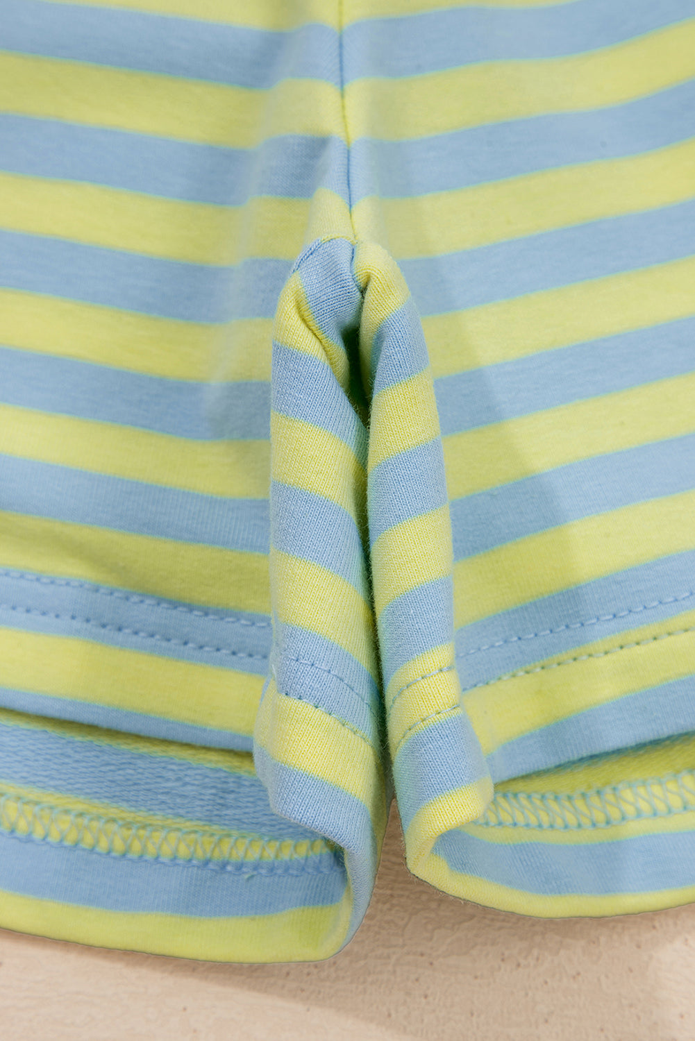 Striped Long Sleeve Pullover and Shorts Lounge Set