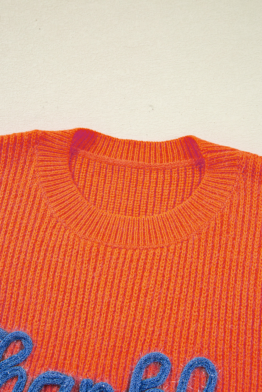 Orange Thankful for My Queens Ribbed Knit Sweater