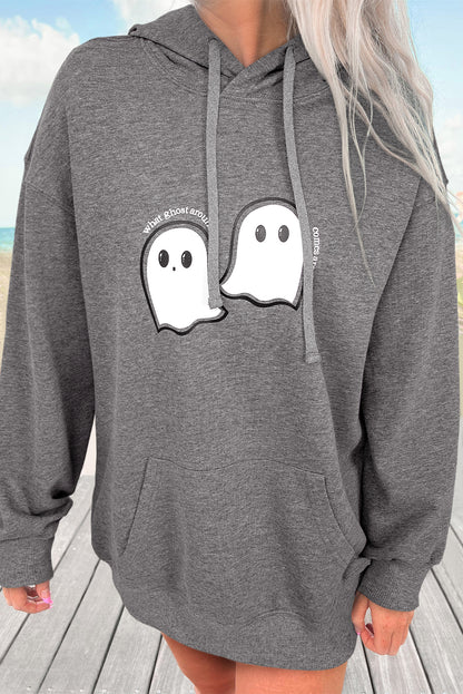 Cute Ghost Graphic Halloween Hoodie Oversized Pullover