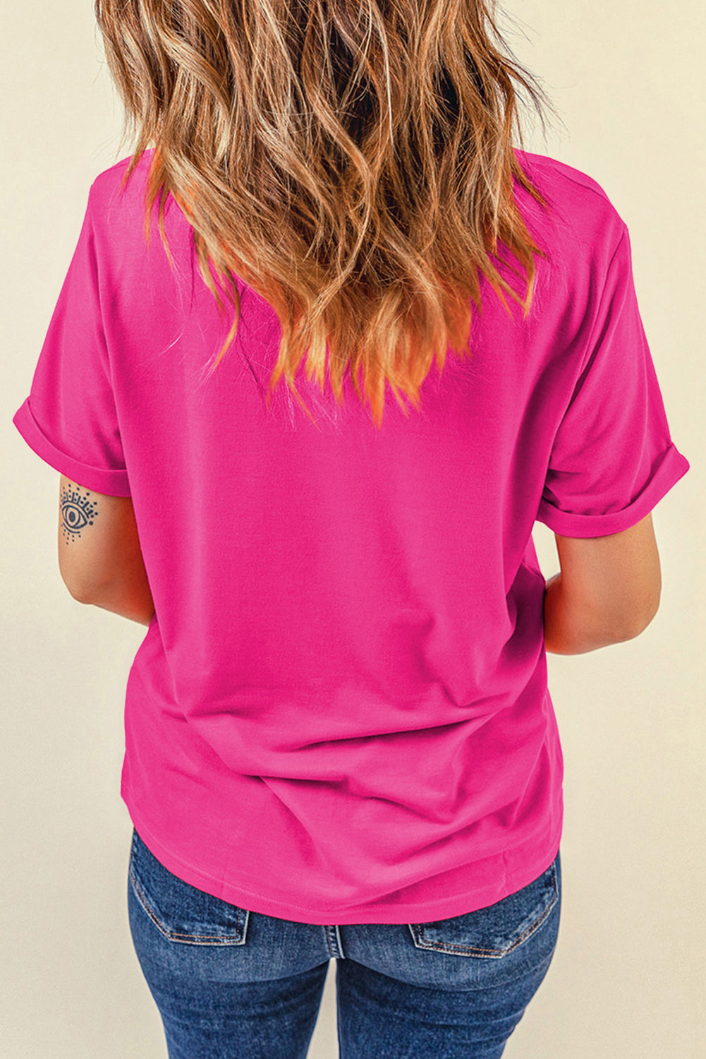 Rose Red Plaid Bunny Bubble Gum Easter Graphic Tee