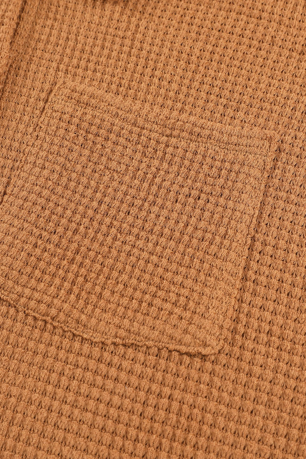 Waffle Knit Button-Up Oversized Casual Shirt