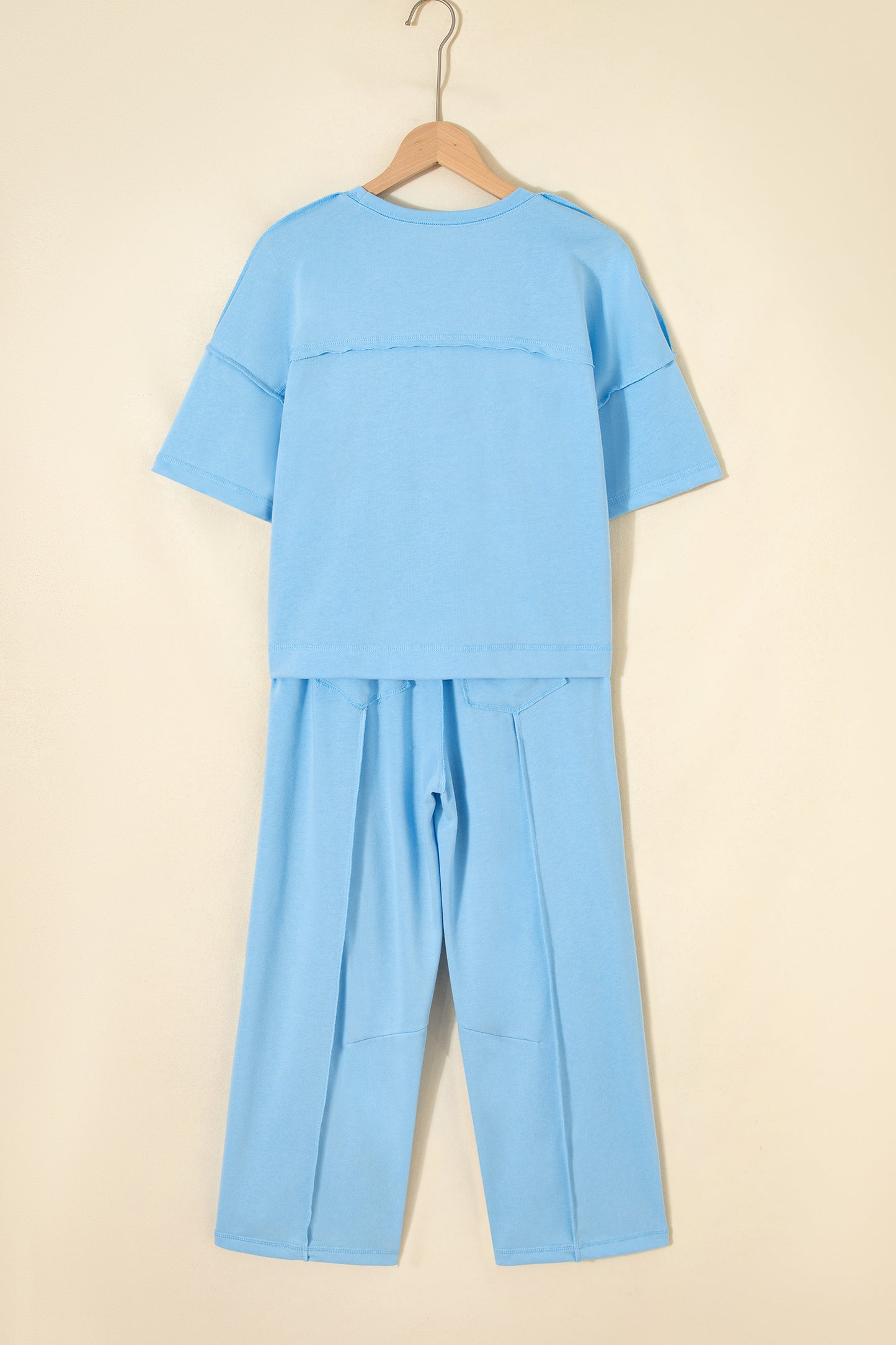 Boxy Tee and Wide Leg Pants Lounge Set Casual Outfit