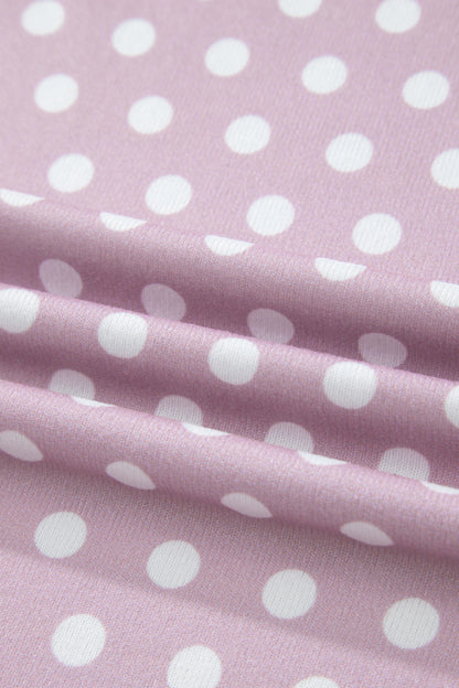 Polka Dot Lounge Short Set Casual Two Piece Outfit