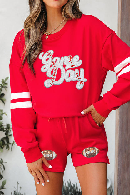 Back to School Gameday Graphic Sweatshirt Shorts Set