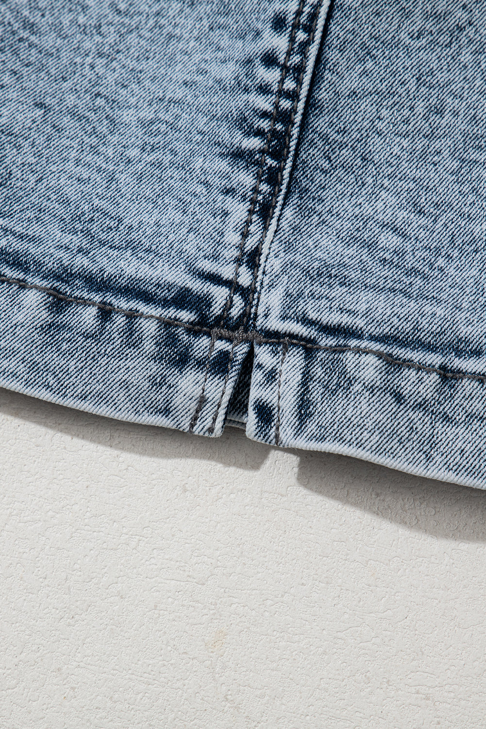 Dusk Blue Denim Skort Elastic Waist Drawstring Shorts