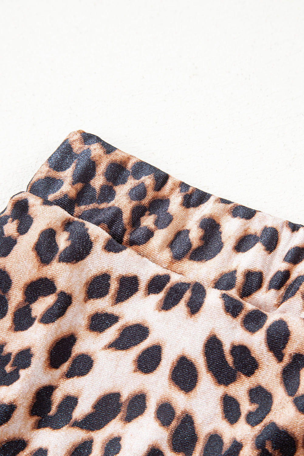 Leopard Print Tiered Mini Skirt Elastic Waist Casual