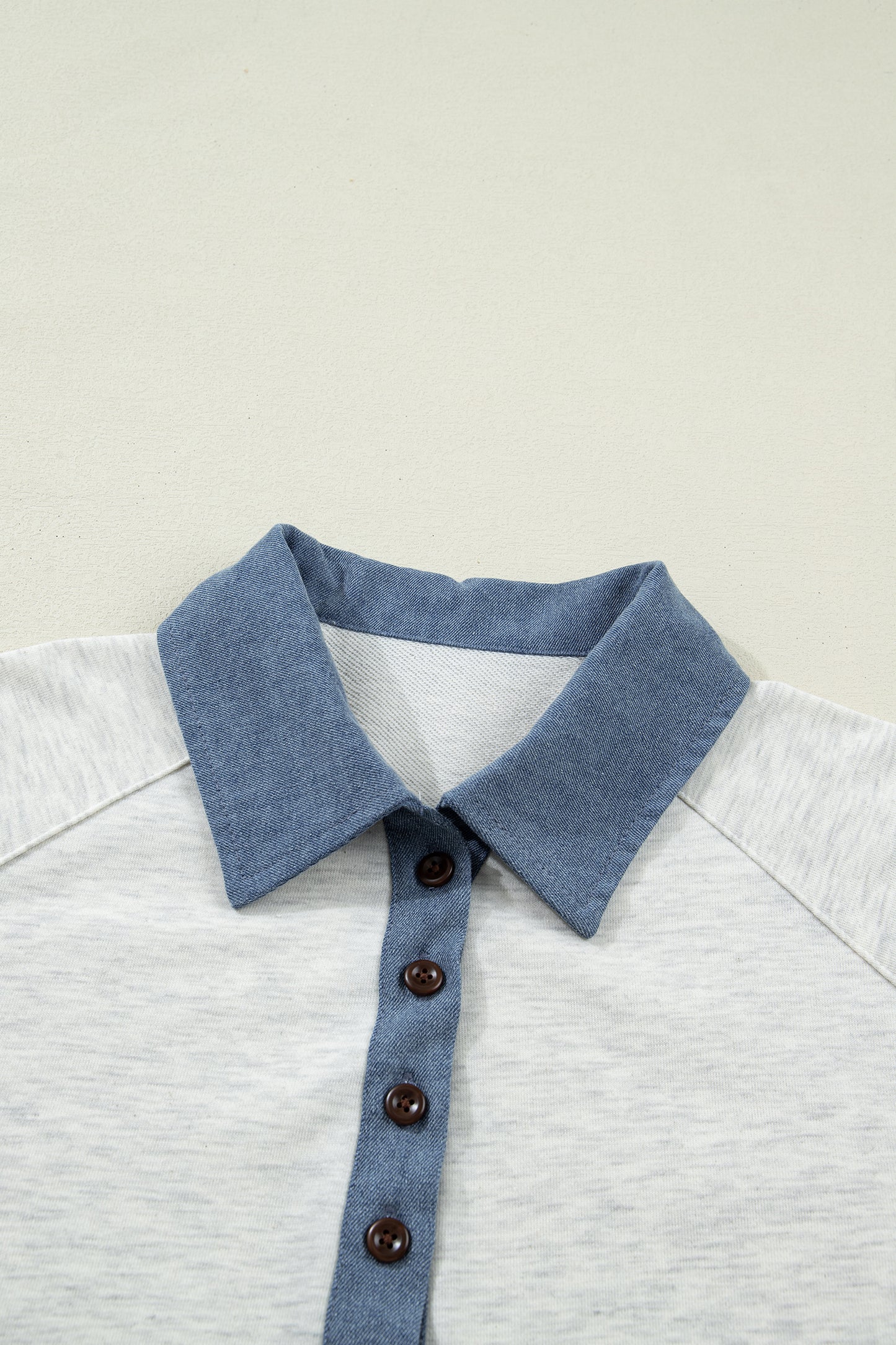 Color Block Polo Henley Button Short Sleeve Casual Top