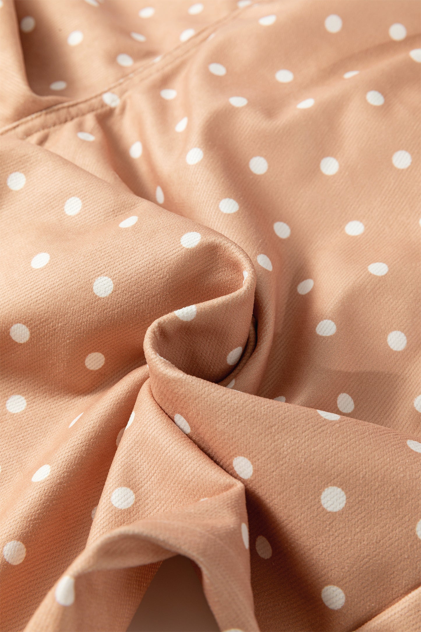 Khaki Polka Dot Drawstring Wide Leg Pants