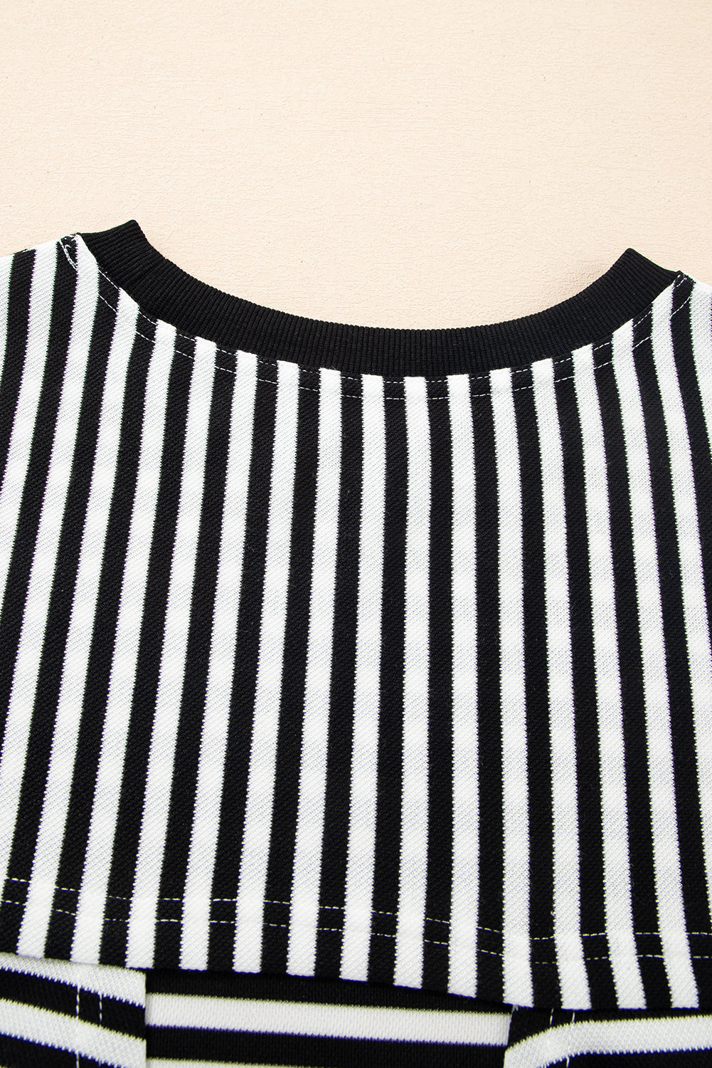 Red Stripe Bow Cutout Back Drop Shoulder Loose Tee
