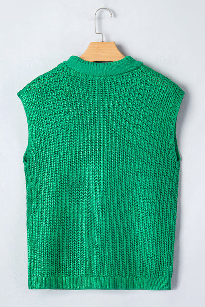 Mardi Gras Wisteria High Neck Knit Sweater Tee