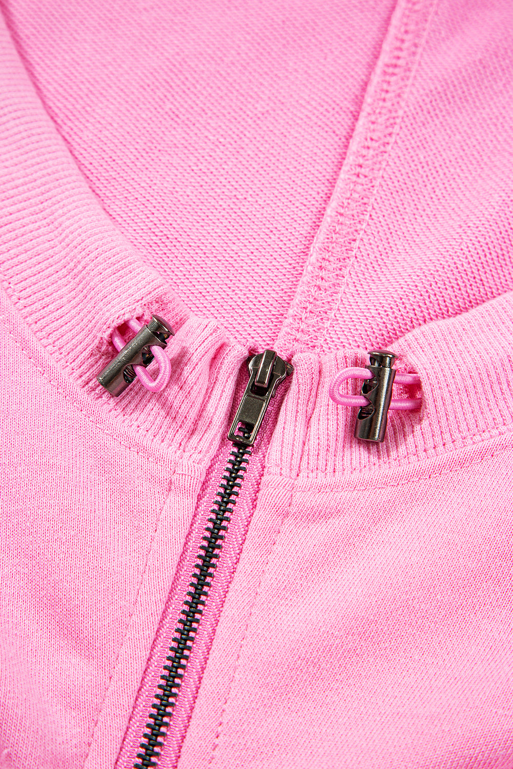 Bonbon Checkered Patchwork Half Zip Hoodie with Pocket