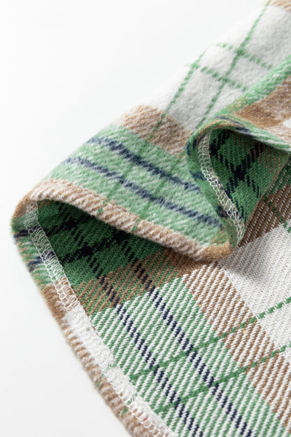 Christmas Plaid Button Down Flannel Shacket for Women