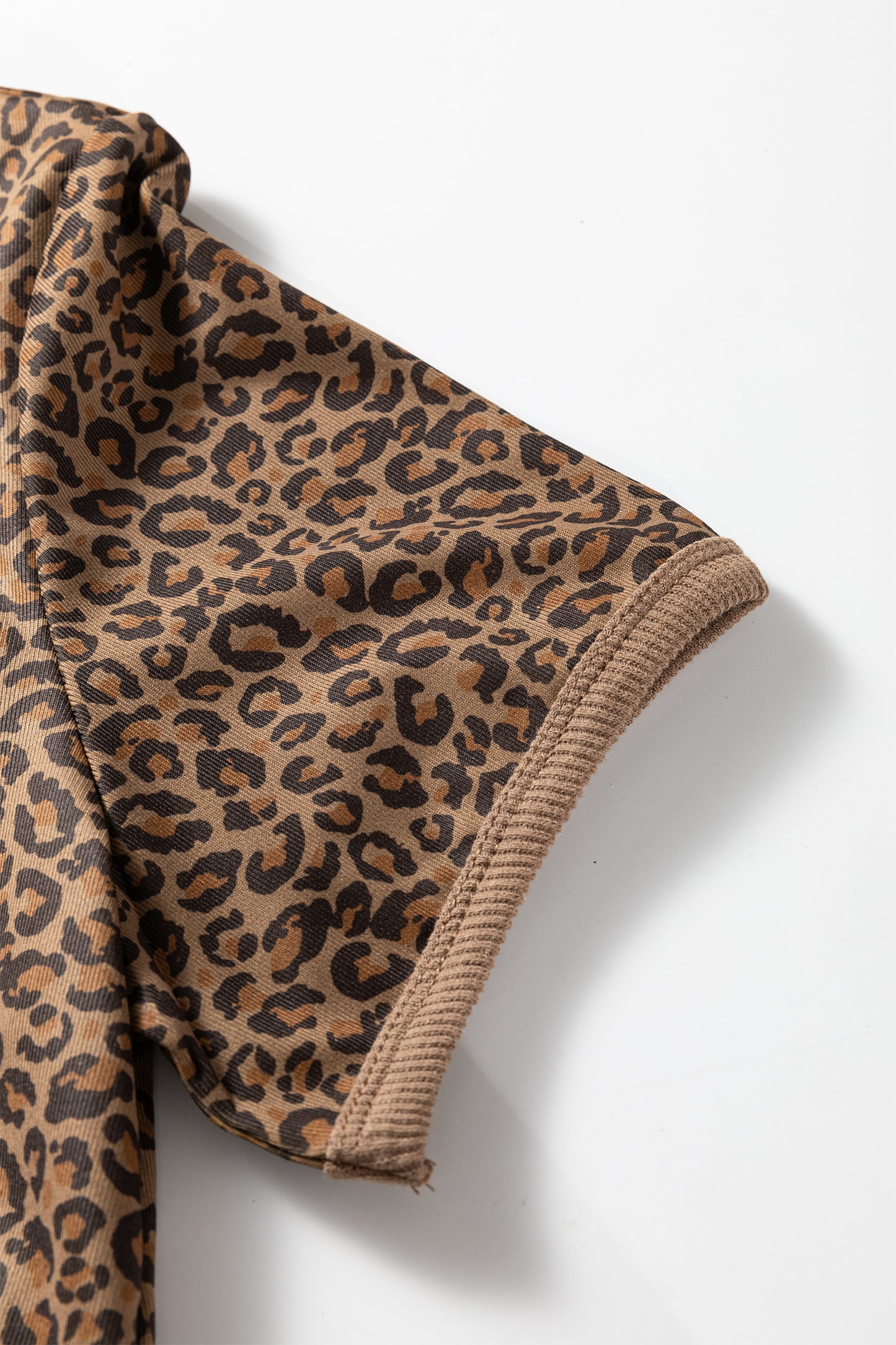 Western Leopard Print Crew Neck Casual Tee for Women
