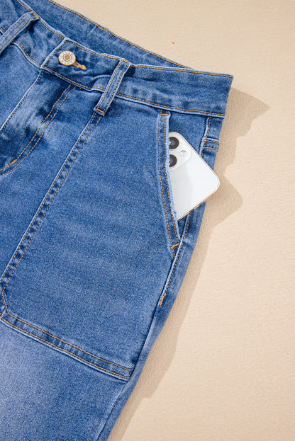Breen Cropped High Rise Wide Leg Denim Pants