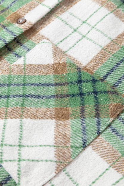 Christmas Plaid Button Down Flannel Shacket for Women