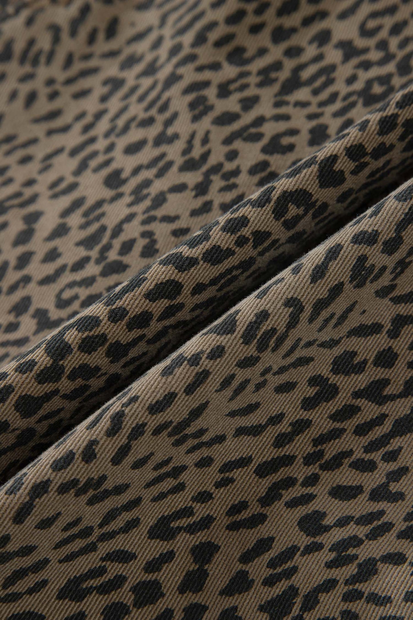 Leopard Print High Waist Loose Denim Shorts