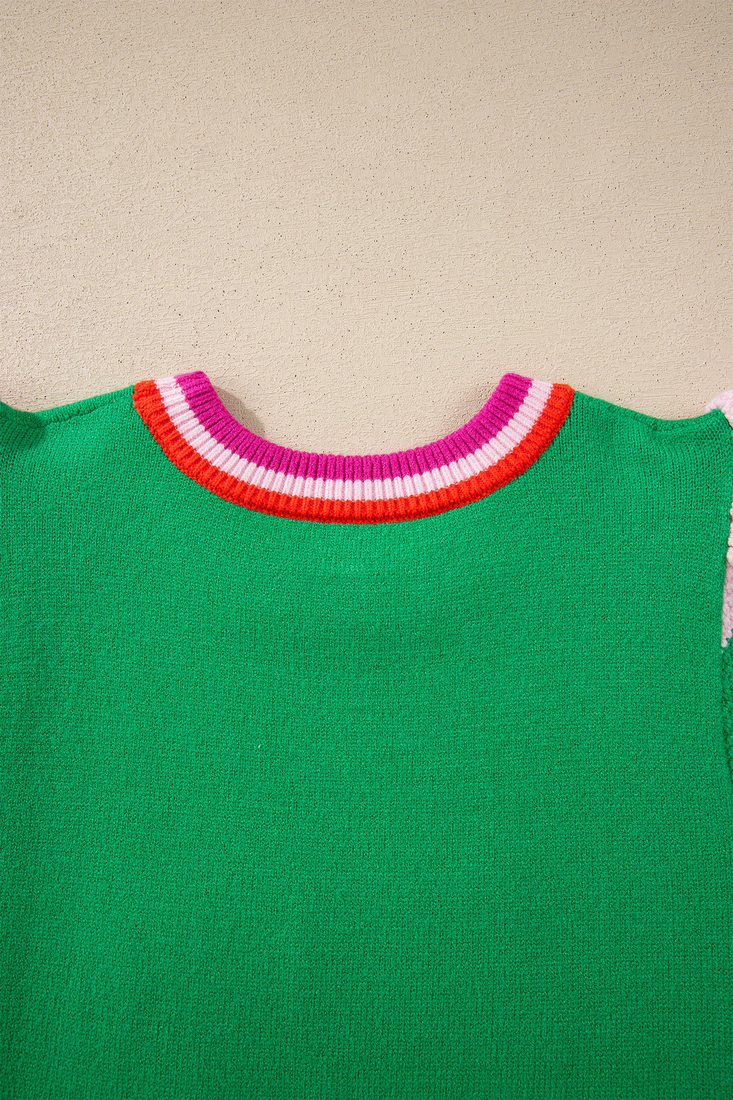Green St Patrick Lucky Embroidered Striped Sleeve Knit Tee