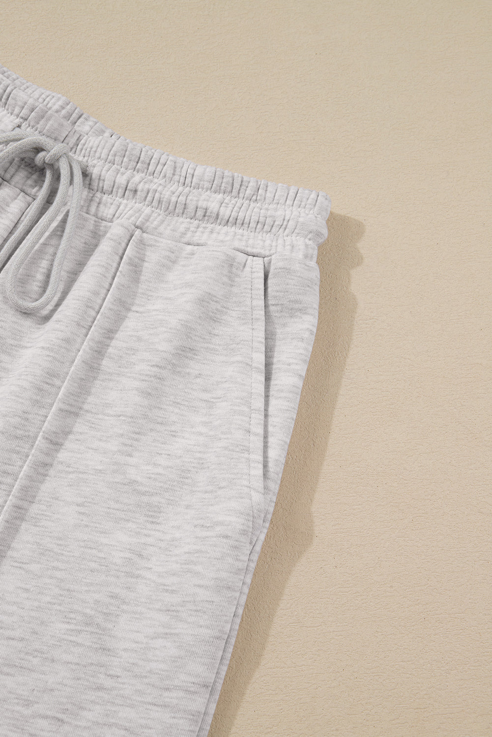 Light Grey Polo Collar Pullover & Drawstring Sweatpants Set