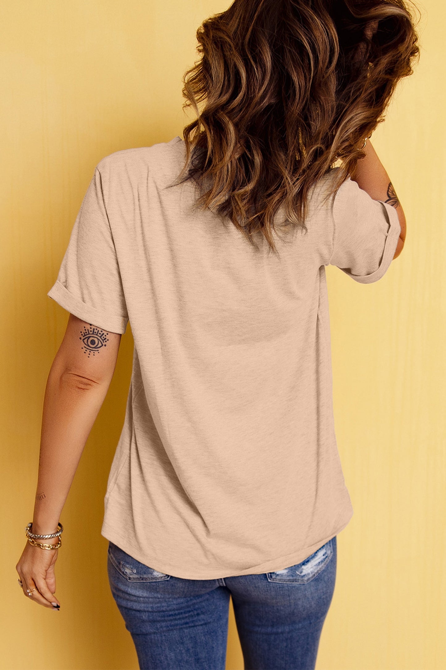 Rhinestone Duck Graphic Tee Crew Neck Casual T Shirt