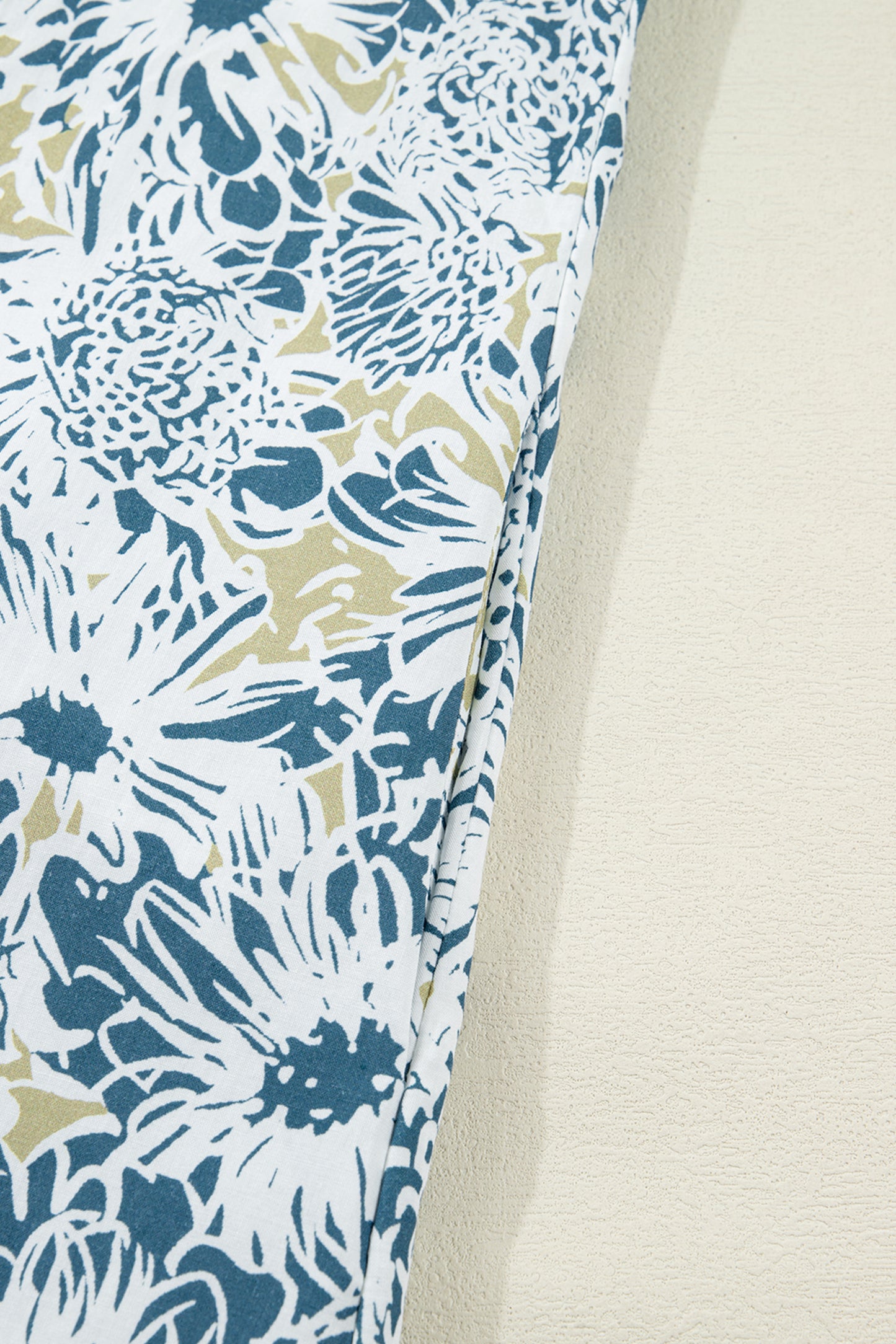 Blue Floral Zip Up Collared Mini Dress