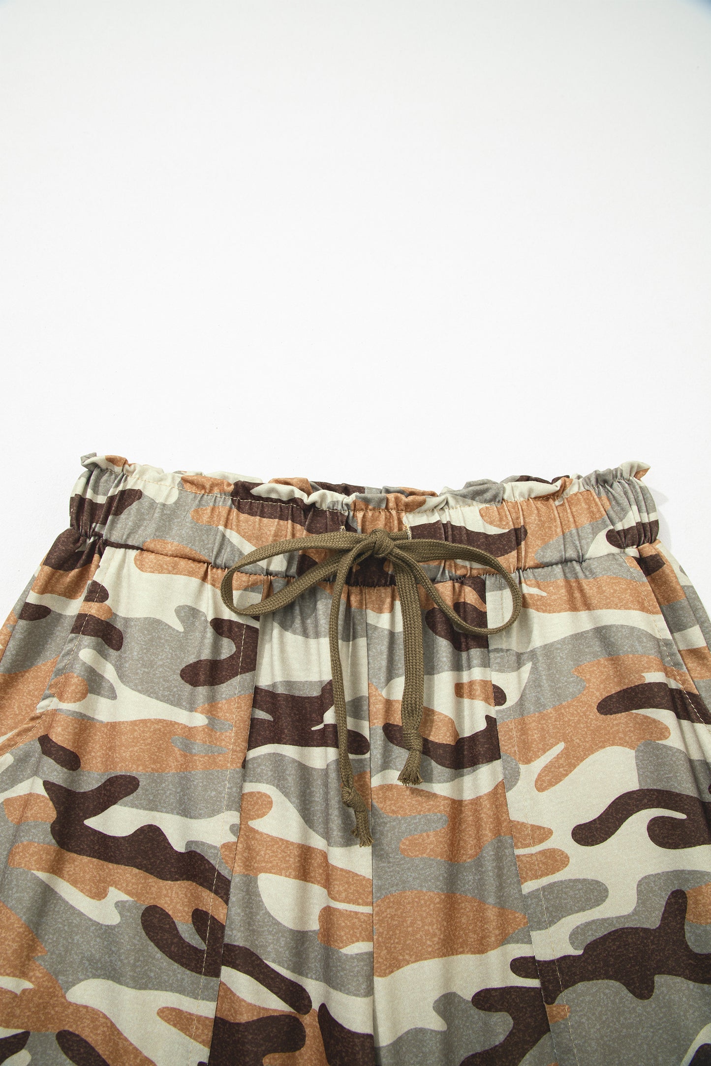 Camo Print Drawstring Elastic Waist Jogger Pants