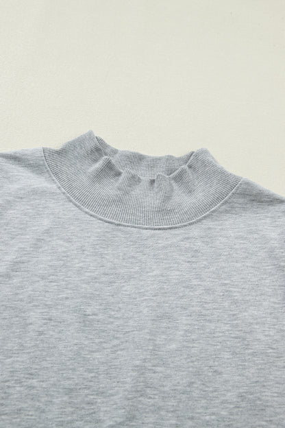 High Neck Cap Sleeve Loose Casual Top