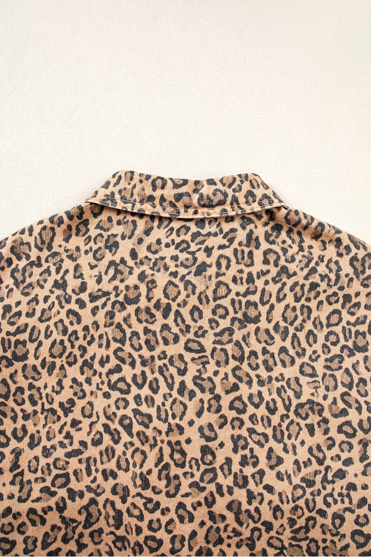 Leopard Print Denim Shacket Oversized Long Sleeve