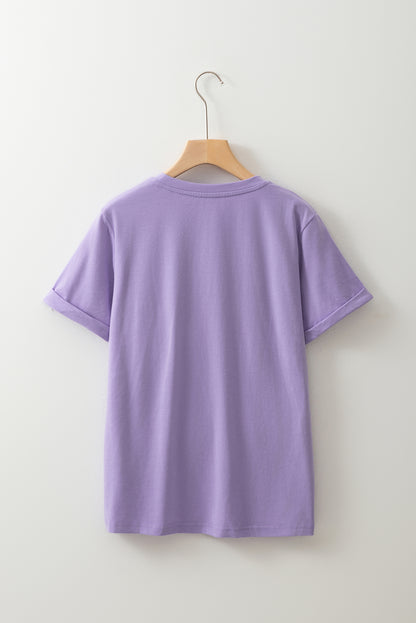 White Casual Crew Neck Short Sleeve Basic Tee