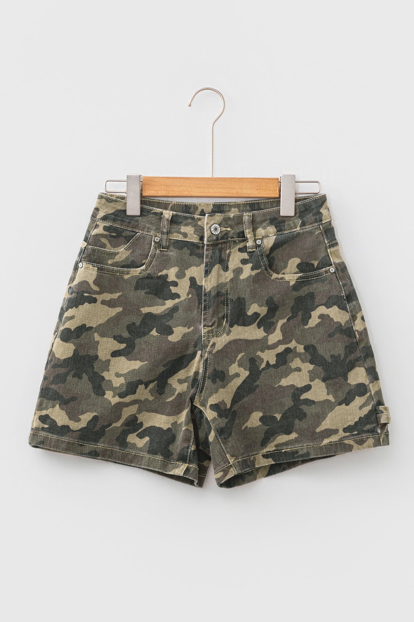 Camo Denim Shorts High Rise Western Casual Summer Shorts