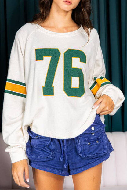 Vintage 76 Graphic Raglan Long Sleeve Sporty Tee
