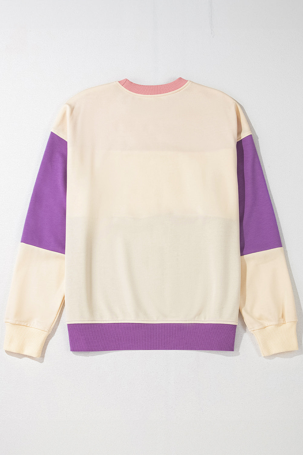 Mauve Colorblock Drop Shoulder Oversized Sweatshirt