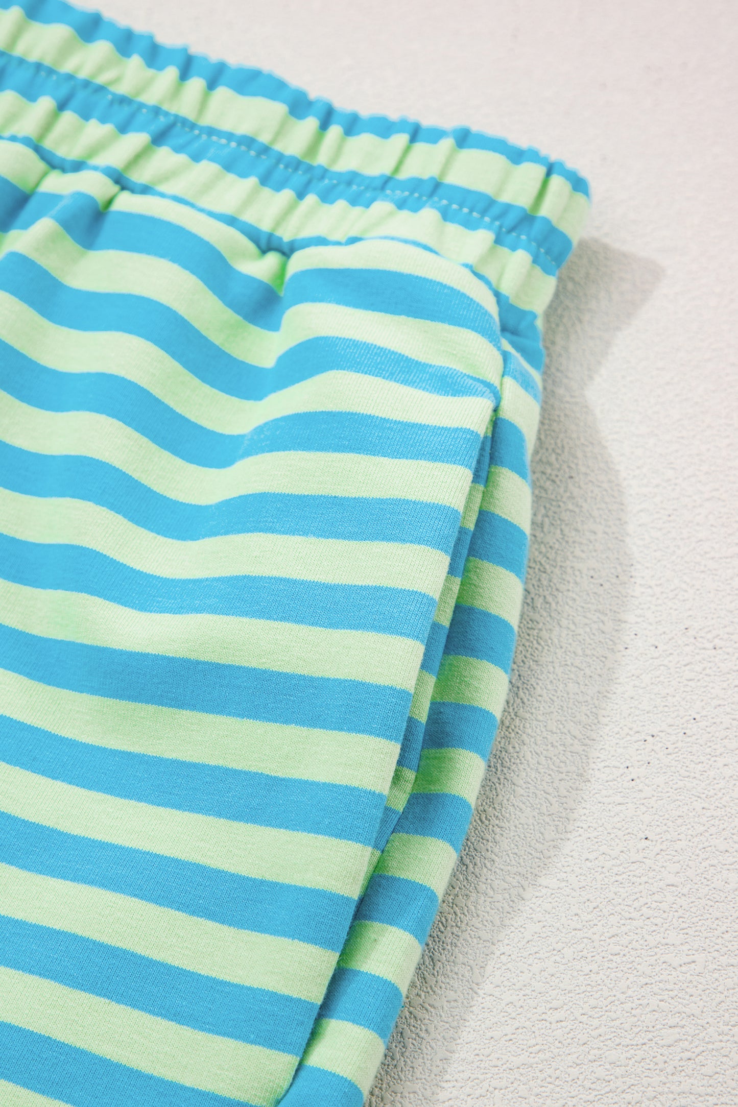 Striped Long Sleeve Pullover and Shorts Lounge Set