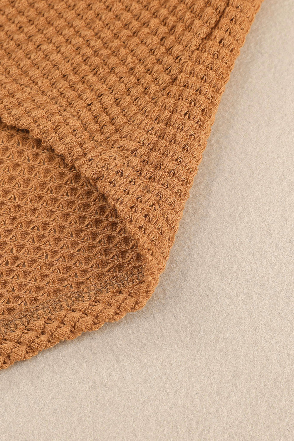Waffle Knit Button-Up Oversized Casual Shirt