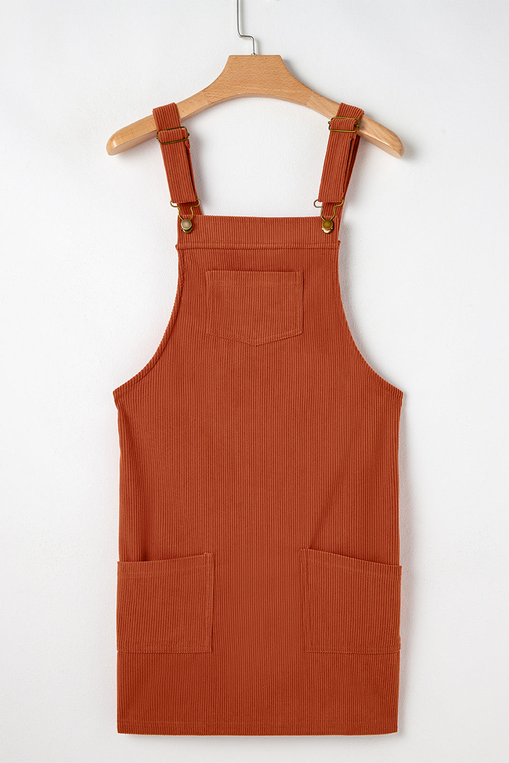 Sleeveless Corduroy Jumper Dress with Utility Pockets