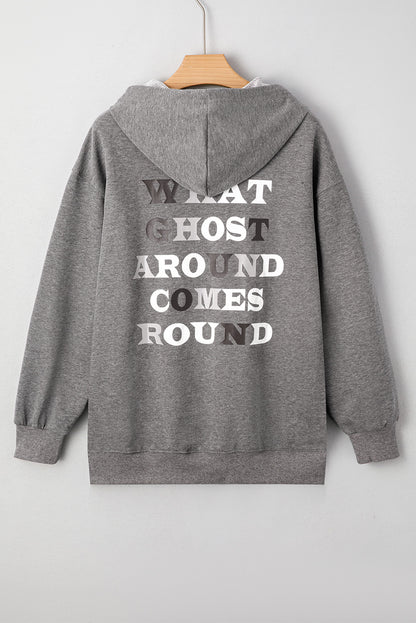 Cute Ghost Graphic Halloween Hoodie Oversized Pullover