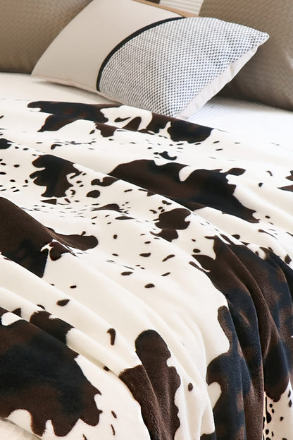 Multicolour Cow Spots Plush Blanket