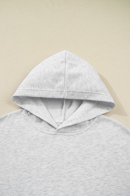 Light Gray Camo Patchwork Hoodie with Asymmetric Sleeves