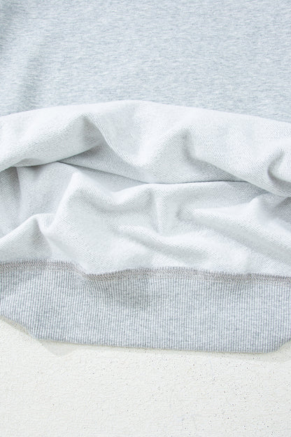 Oversized Mock Neck Sweatshirt Drop Shoulder Pullover