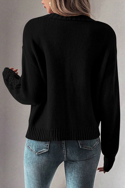 Canton Open Knit Drop Shoulder Sweater Cardigan