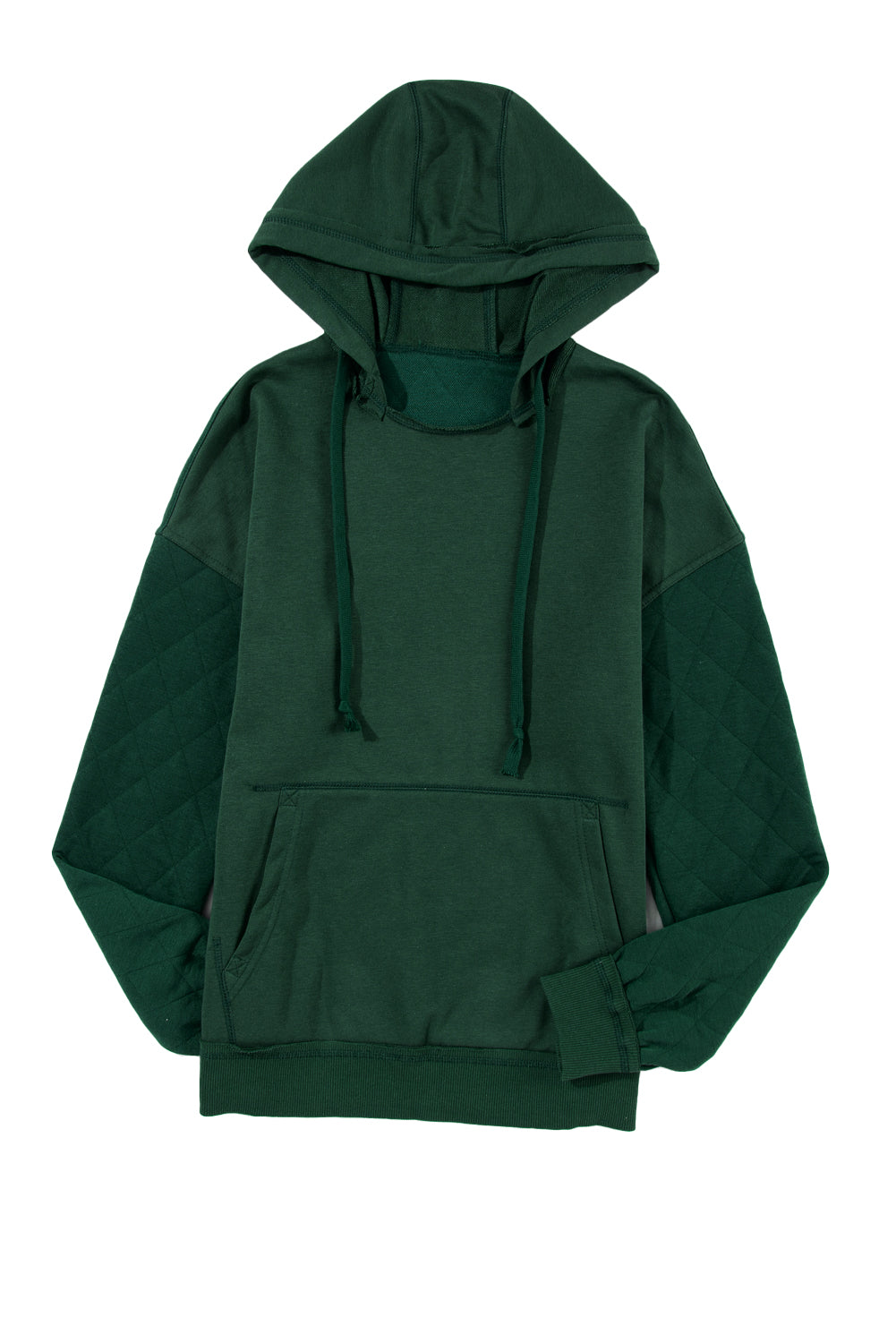 Chestnut Quilted Patchwork Exposed Seam Hoodie