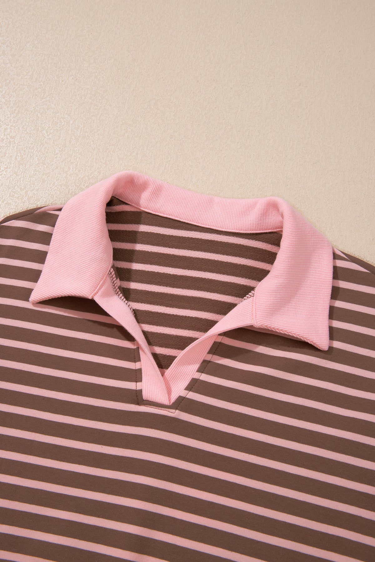 Women's Preppy Striped Collared Drawstring 2-Piece Set