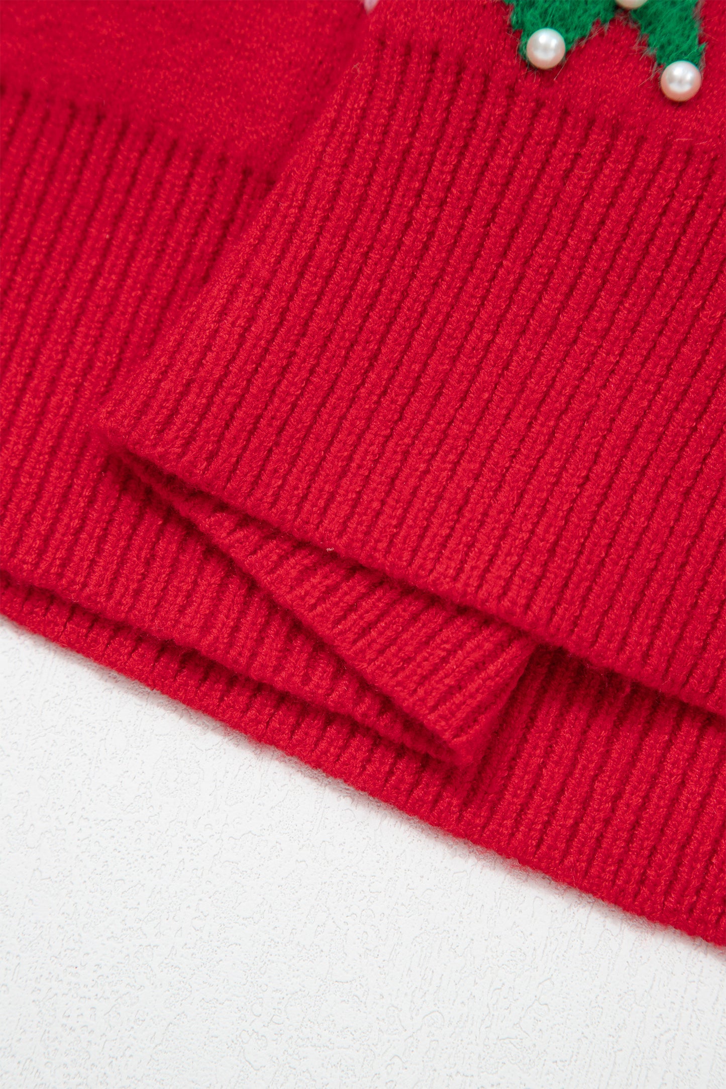 Valentine’s Day Bow Pearl Embellished Knit Sweater