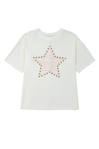 USA Star Graphic Tee Flag Day Independence Day Top