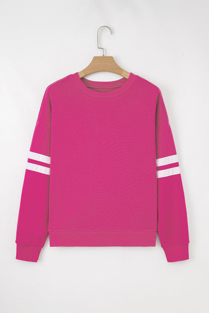 Varsity Stripe Drop Shoulder Oversized Women’s Sweatshirt