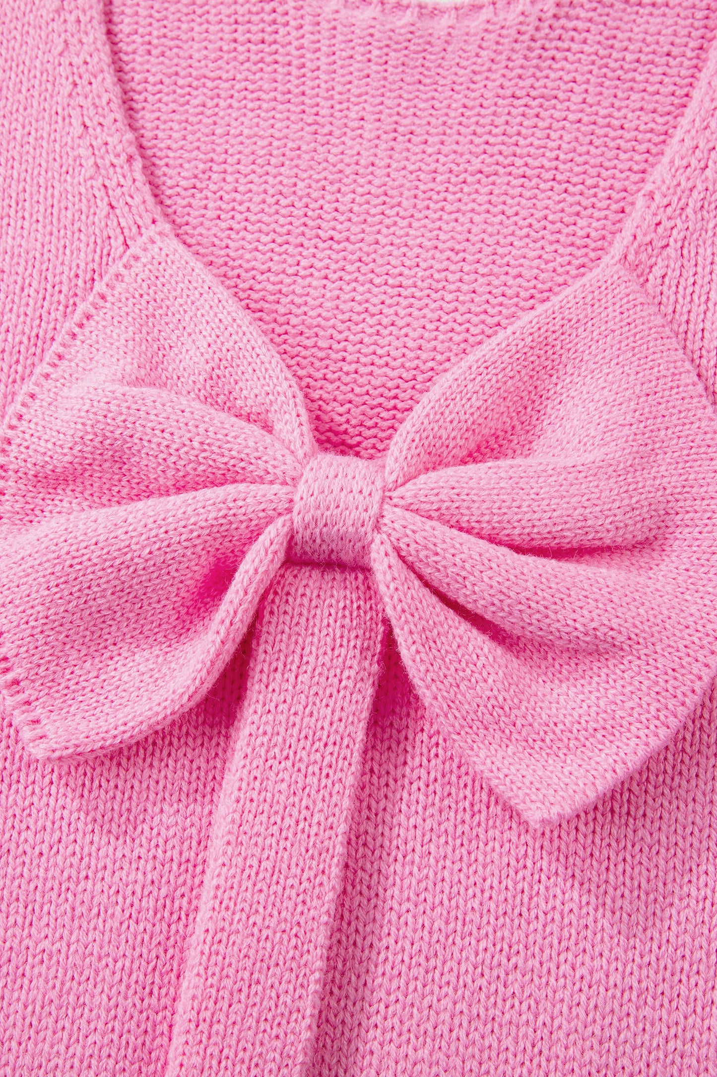 Valentine’s Day Red Bow Backless Bubble Sleeve Sweater