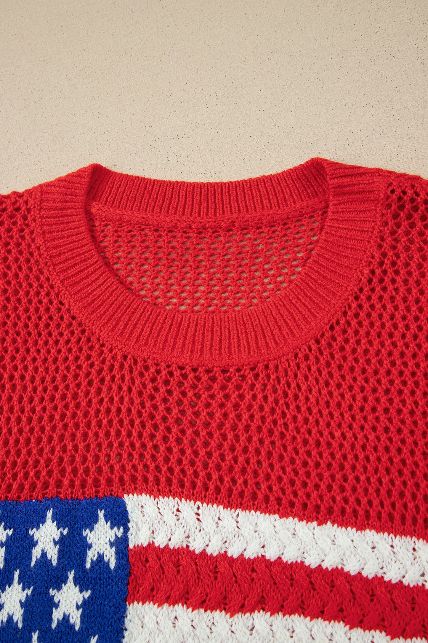 American Flag Knit Sweater Vest Patriotic Summer Top