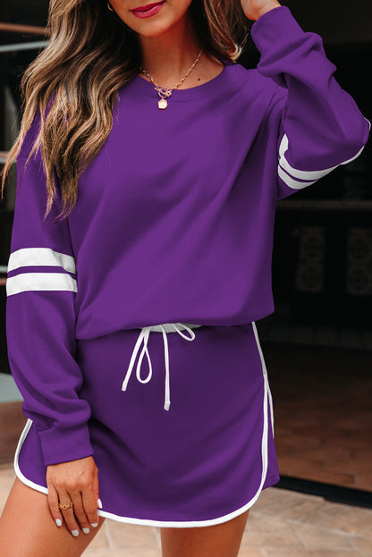 Orange Game Day Varsity Sweatshirt & Skort Set