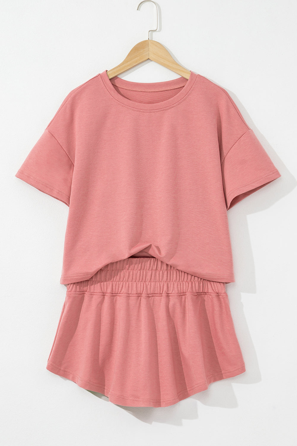 Cropped Tee Ruffle Skort 2 Piece Lounge Set Summer