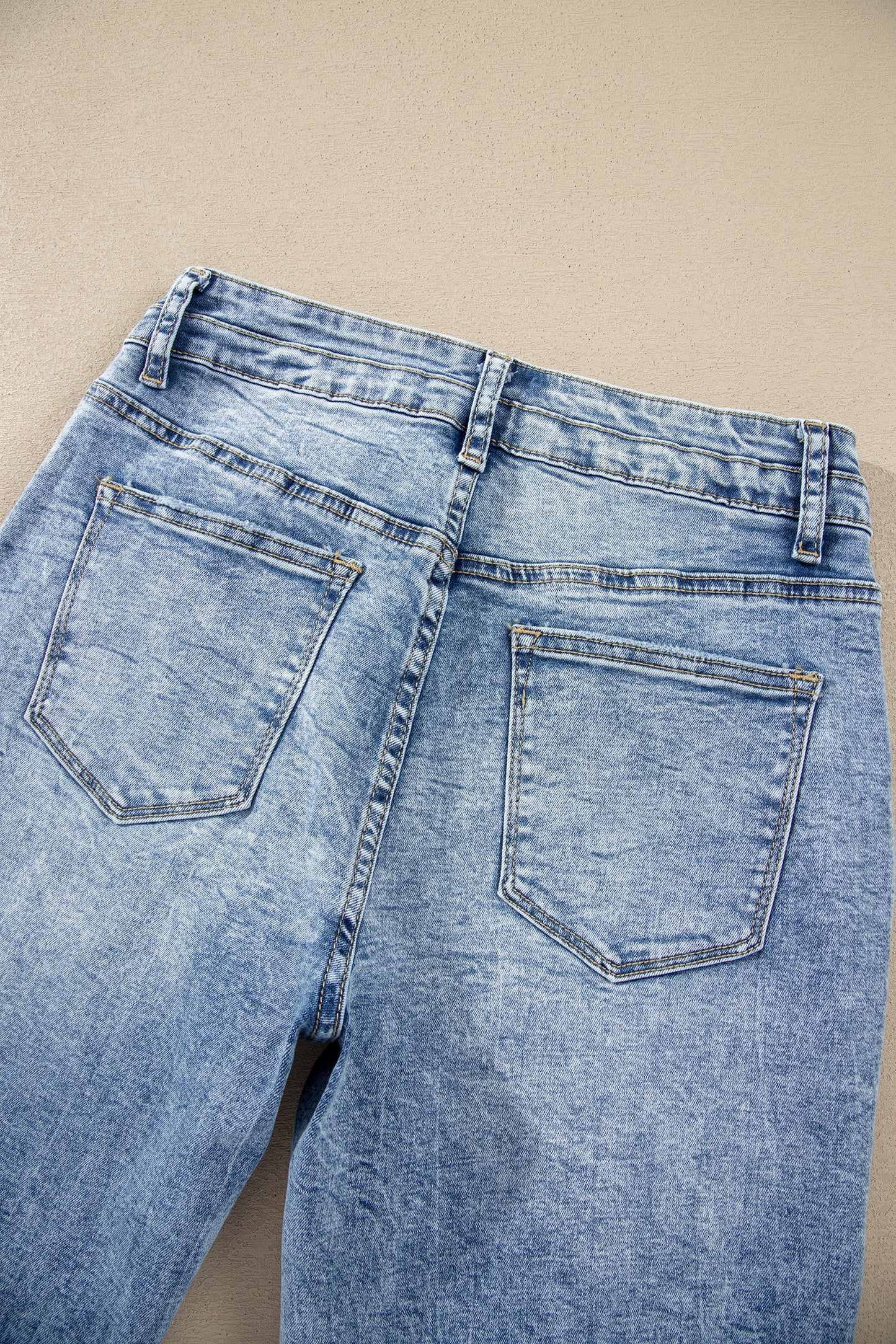Western Light Wash High Waist Wide Leg Denim Jeans